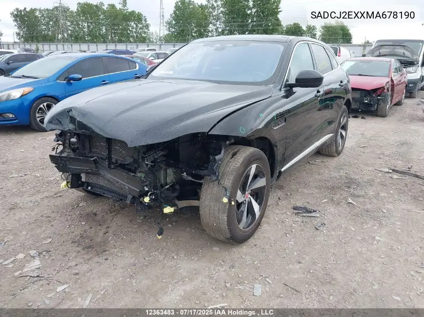 2021 Jaguar F-Pace P250 S VIN: SADCJ2EXXMA678190 Lot: 12363483