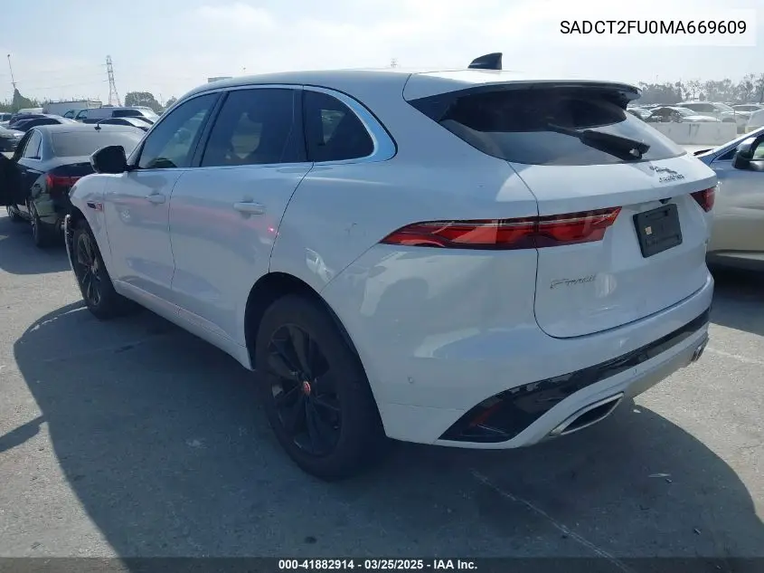 2021 Jaguar F-Pace R-Dynamic S P400 Awd Automatic VIN: SADCT2FU0MA669609 Lot: 41882914