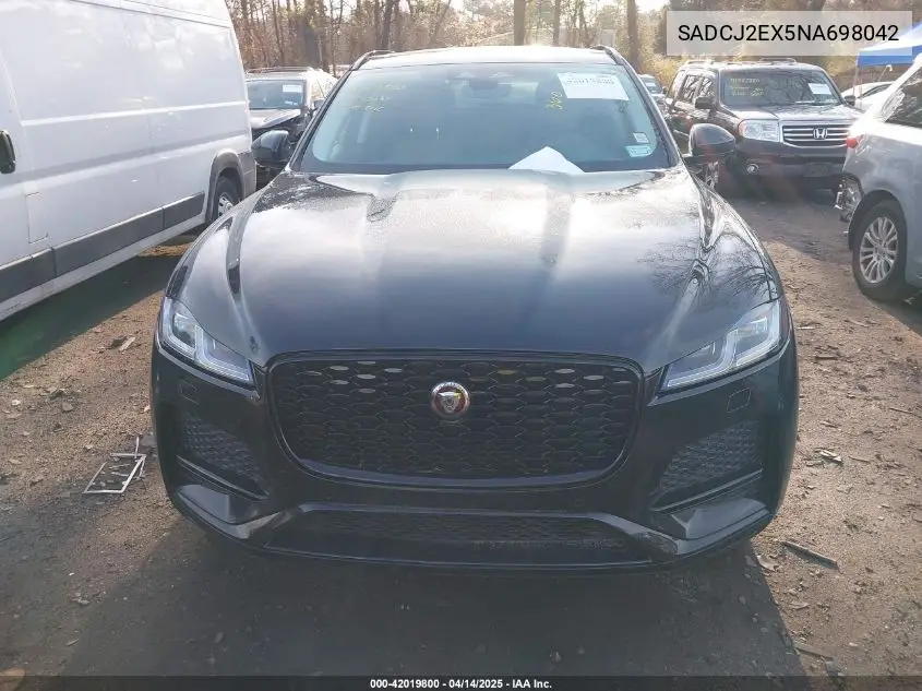 2022 Jaguar F-Pace S P250 Awd Automatic VIN: SADCJ2EX5NA698042 Lot: 42019800