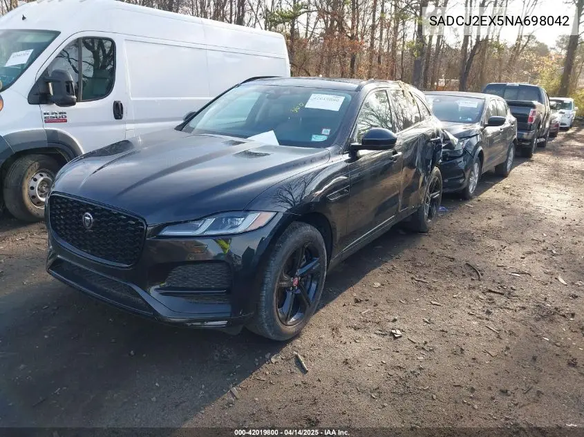 2022 Jaguar F-Pace S P250 Awd Automatic VIN: SADCJ2EX5NA698042 Lot: 42019800
