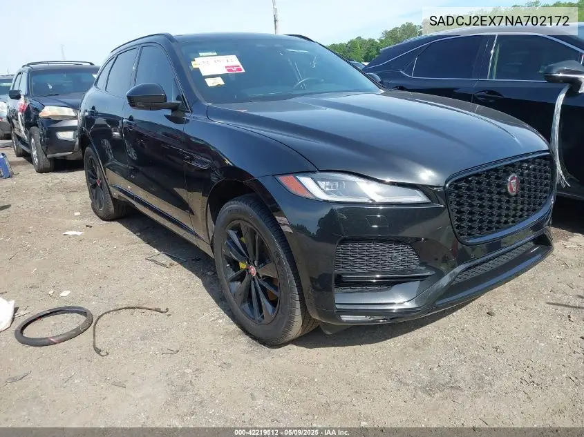 2022 Jaguar F-Pace S P250 Awd Automatic VIN: SADCJ2EX7NA702172 Lot: 42219512