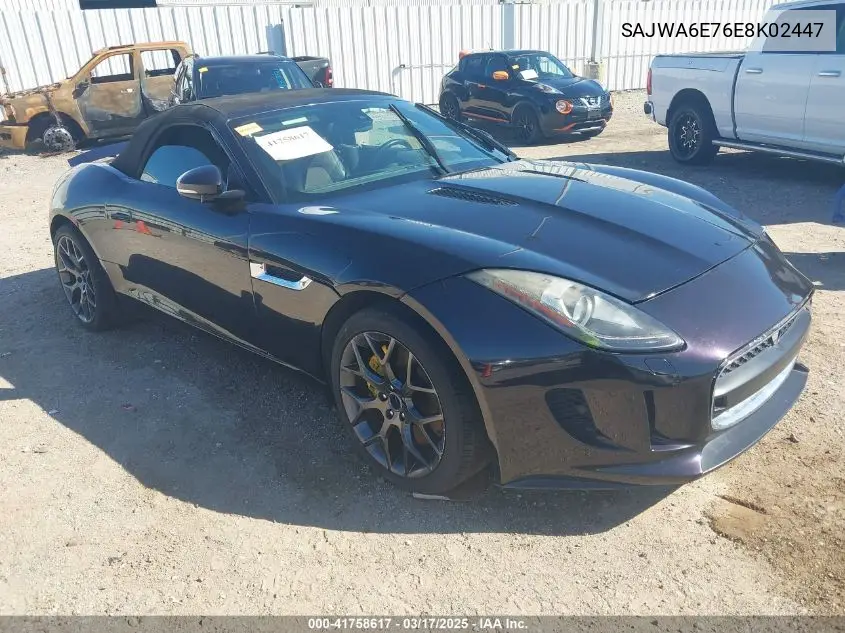 2014 Jaguar F-Type VIN: SAJWA6E76E8K02447 Lot: 41758617