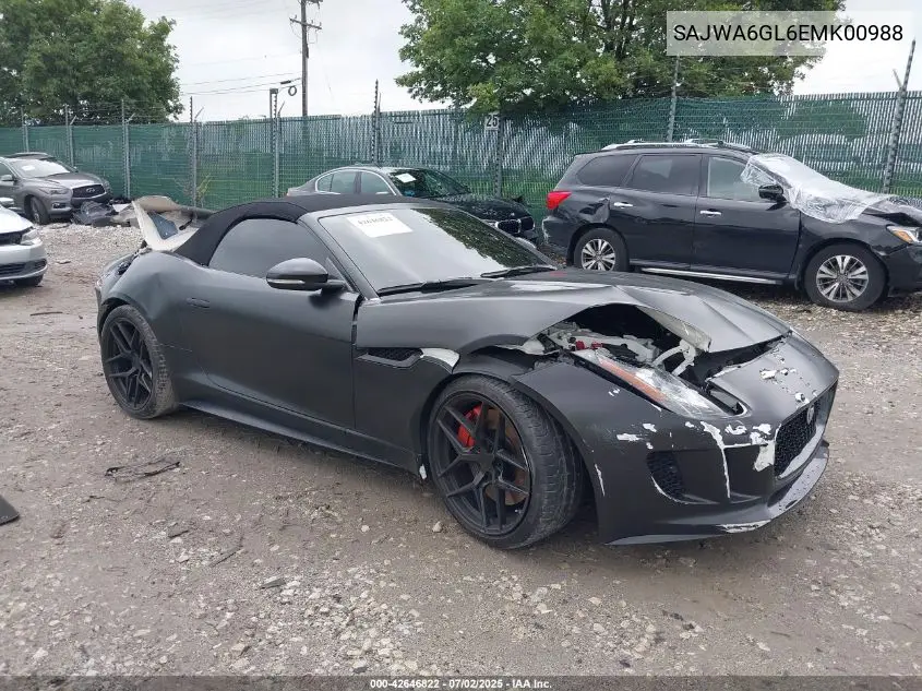 2014 Jaguar F-Type V8 S VIN: SAJWA6GL6EMK00988 Lot: 42646822
