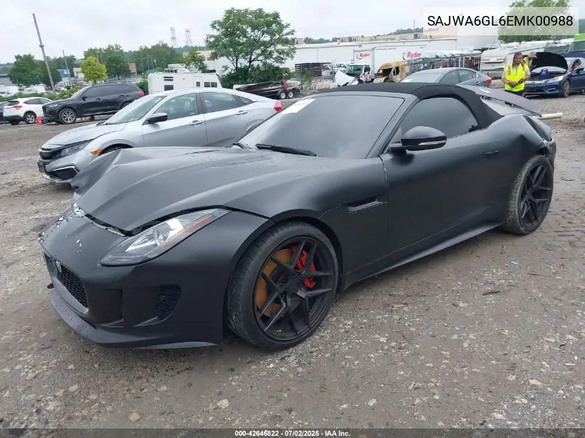 2014 Jaguar F-Type V8 S VIN: SAJWA6GL6EMK00988 Lot: 42646822