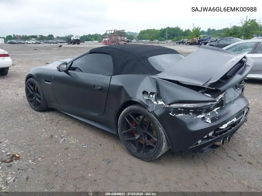 2014 Jaguar F-Type V8 S VIN: SAJWA6GL6EMK00988 Lot: 42646822