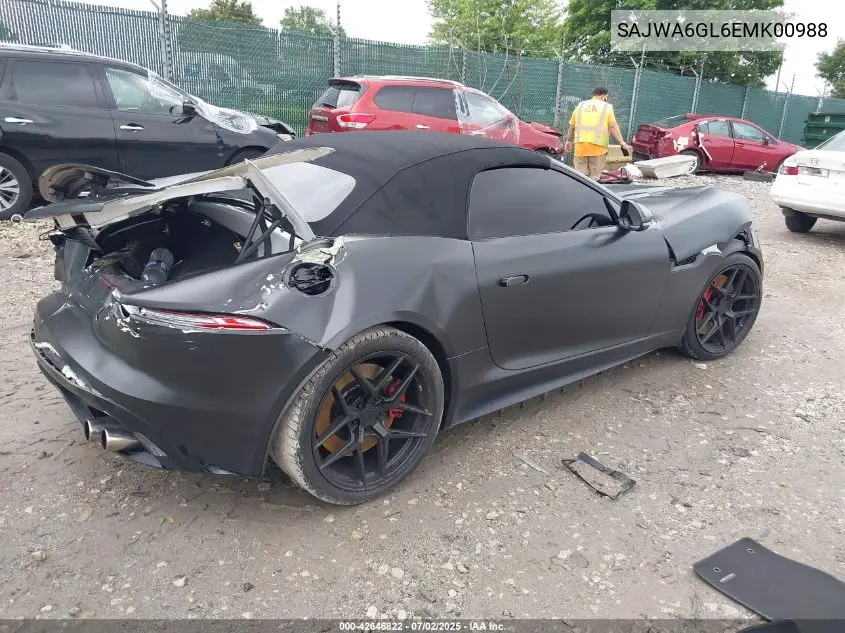 2014 Jaguar F-Type V8 S VIN: SAJWA6GL6EMK00988 Lot: 42646822