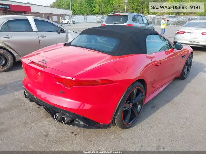 2015 Jaguar F-Type S VIN: SAJWA6FU8F8K19191 Lot: 42085617