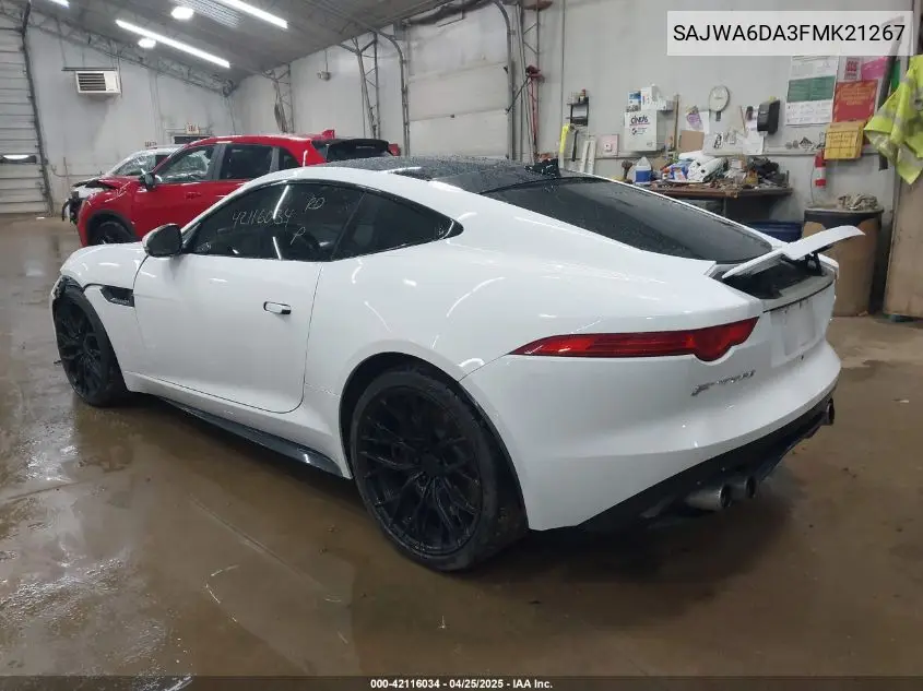 2015 Jaguar F-Type R VIN: SAJWA6DA3FMK21267 Lot: 42116034