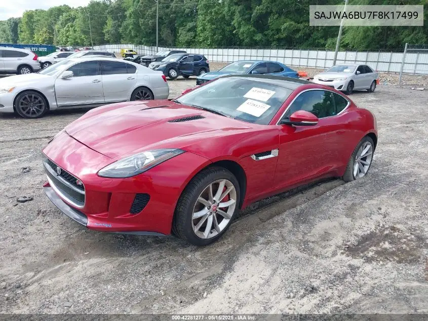 2015 Jaguar F-Type S VIN: SAJWA6BU7F8K17499 Lot: 42281277