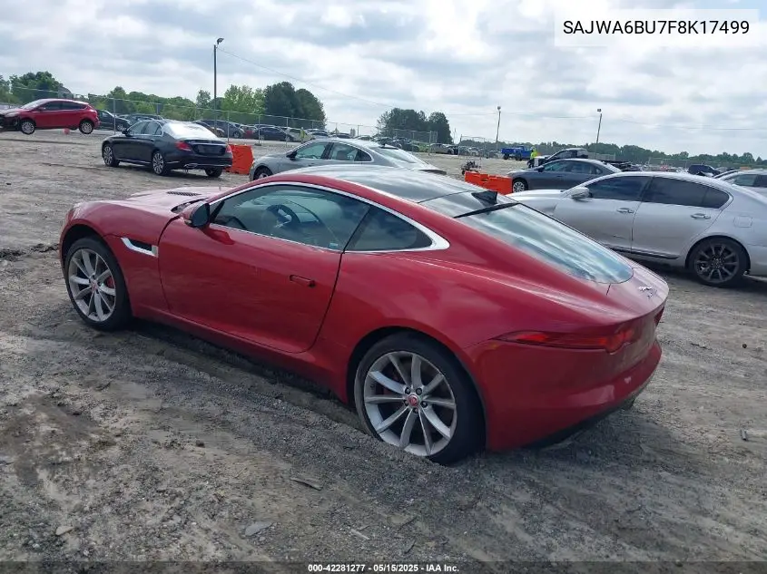 2015 Jaguar F-Type S VIN: SAJWA6BU7F8K17499 Lot: 42281277