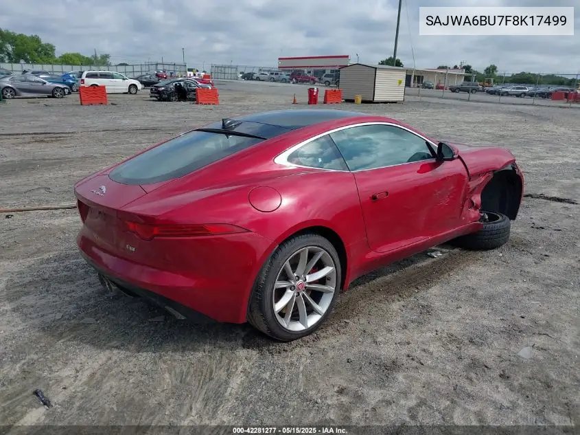 2015 Jaguar F-Type S VIN: SAJWA6BU7F8K17499 Lot: 42281277