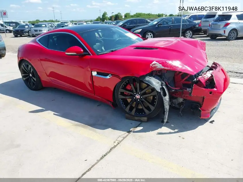 2015 Jaguar F-Type S VIN: SAJWA6BC3F8K11948 Lot: 42367969