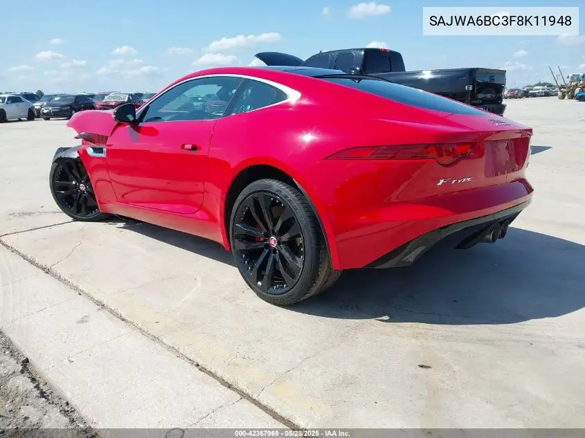 2015 Jaguar F-Type S VIN: SAJWA6BC3F8K11948 Lot: 42367969