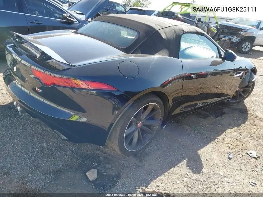 2016 Jaguar F-Type S VIN: SAJWA6FU1G8K25111 Lot: 41996539