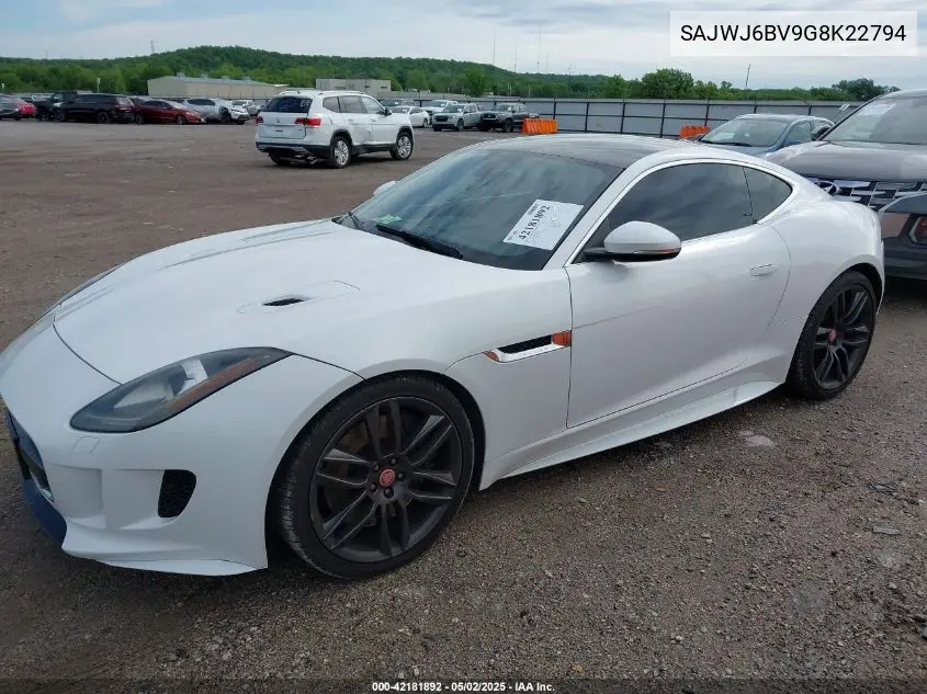 2016 Jaguar F-Type S VIN: SAJWJ6BV9G8K22794 Lot: 42181892