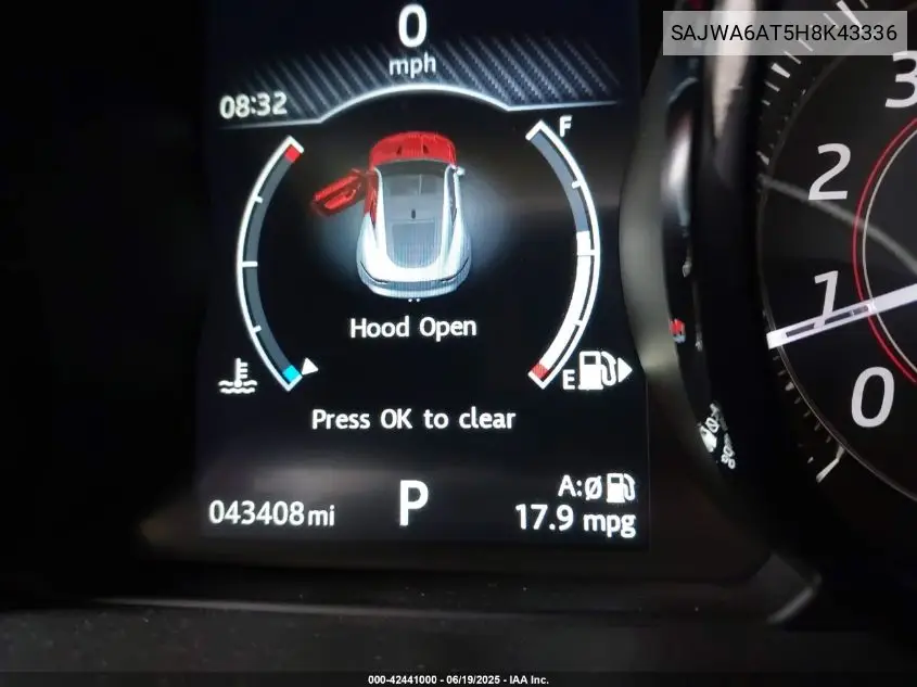 2017 Jaguar F-Type Premium VIN: SAJWA6AT5H8K43336 Lot: 42441000