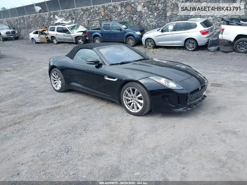 2017 Jaguar F-Type Premium VIN: SAJWA6ET4H8K43791 Lot: 42599075