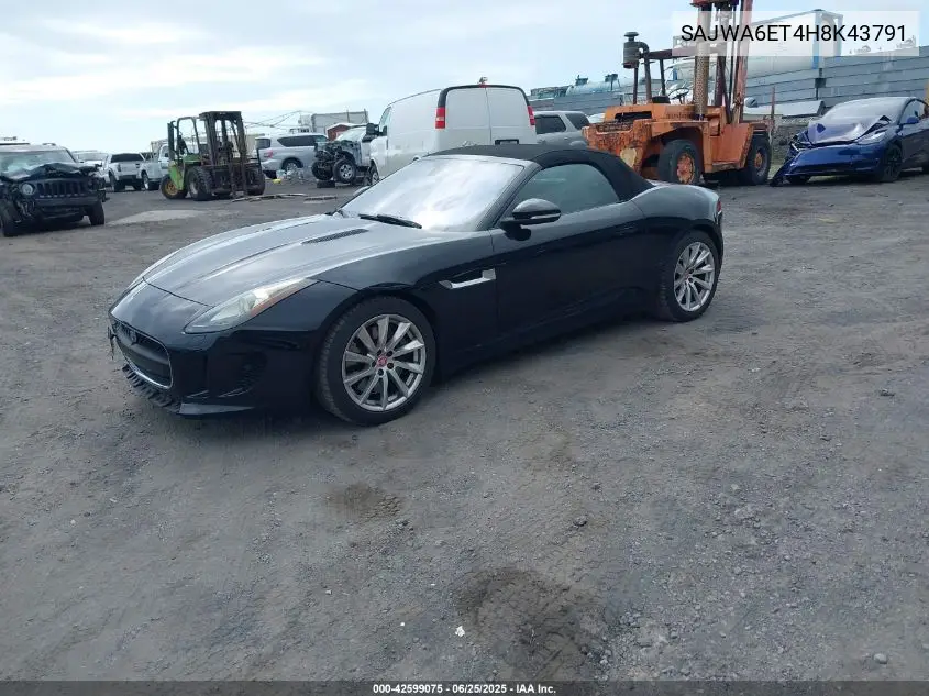 2017 Jaguar F-Type Premium VIN: SAJWA6ET4H8K43791 Lot: 42599075