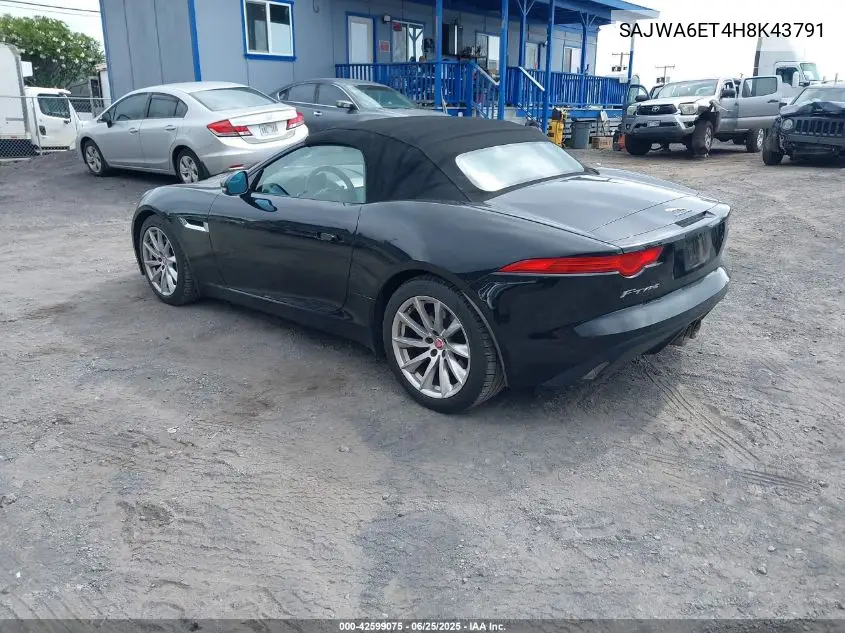 2017 Jaguar F-Type Premium VIN: SAJWA6ET4H8K43791 Lot: 42599075