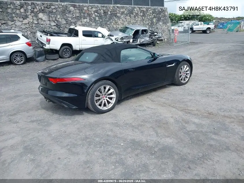 2017 Jaguar F-Type Premium VIN: SAJWA6ET4H8K43791 Lot: 42599075
