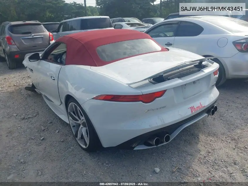 2017 Jaguar F-Type R VIN: SAJWJ6HL9HMK43451 Lot: 42657843