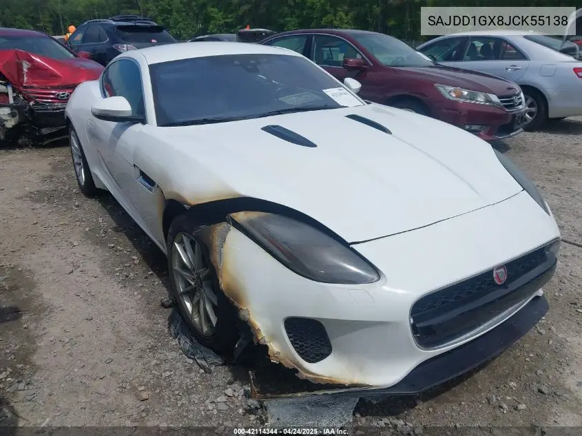 2018 Jaguar F-Type 296Hp VIN: SAJDD1GX8JCK55138 Lot: 42114344