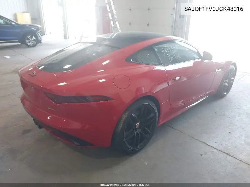 2018 Jaguar F-Type R-Dynamic VIN: SAJDF1FV0JCK48016 Lot: 42193280