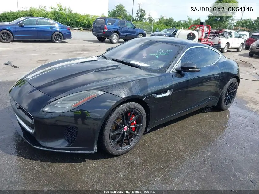 2018 Jaguar F-Type 296Hp VIN: SAJDD1GX2JCK54146 Lot: 42496667