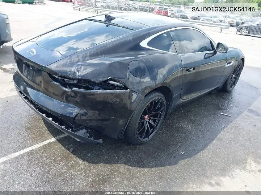 2018 Jaguar F-Type 296Hp VIN: SAJDD1GX2JCK54146 Lot: 42496667
