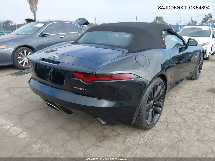 2020 Jaguar F-Type Checkered Flag Rwd Automatic/P300 Rwd Automatic VIN: SAJDD5GX0LCK64894 Lot: 42079131