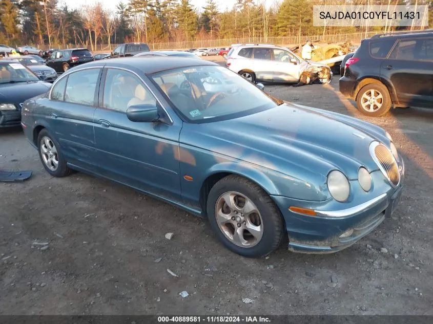 2000 Jaguar S-Type 3.0L V6 VIN: SAJDA01C0YFL11431 Lot: 40889581