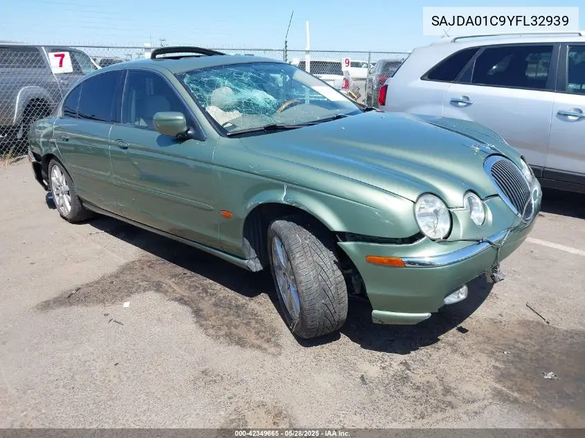 2000 Jaguar S-Type 3.0L V6 VIN: SAJDA01C9YFL32939 Lot: 42349665