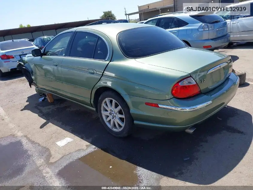 2000 Jaguar S-Type 3.0L V6 VIN: SAJDA01C9YFL32939 Lot: 42349665