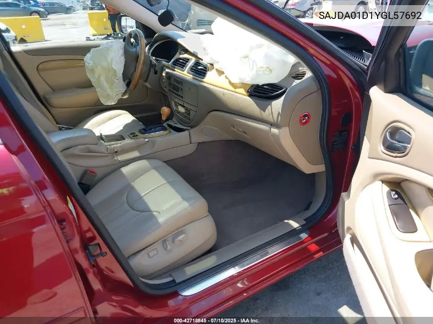 2000 Jaguar S-Type 4.0L V8 VIN: SAJDA01D1YGL57692 Lot: 42718845