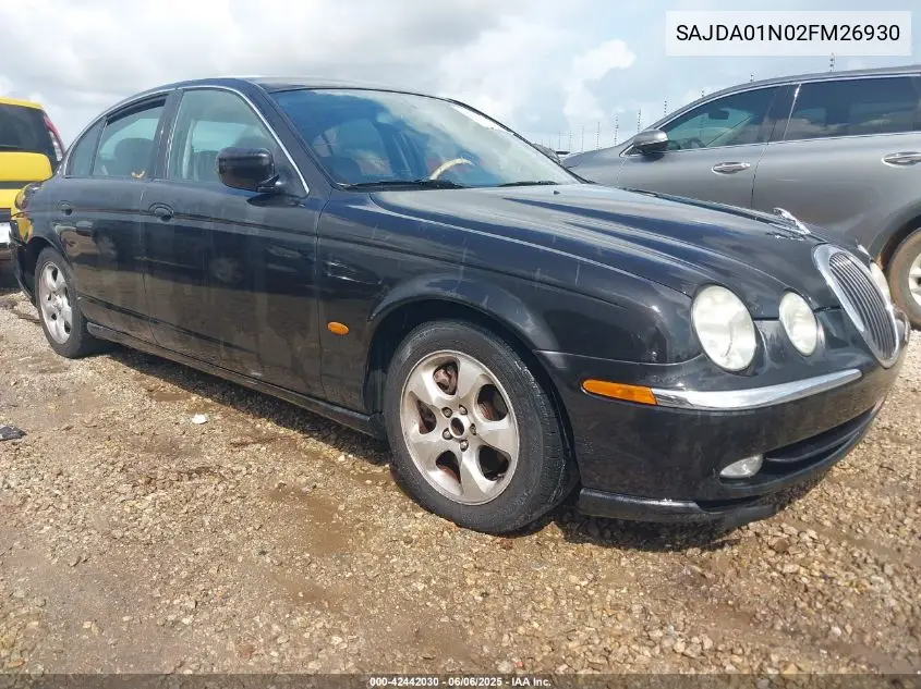 2002 Jaguar S-Type 3.0L V6 VIN: SAJDA01N02FM26930 Lot: 42442030