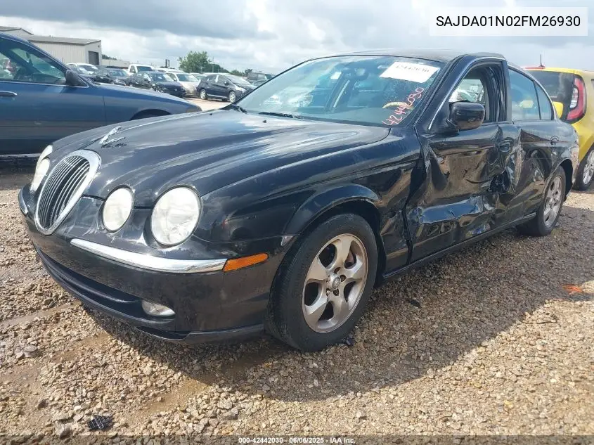 2002 Jaguar S-Type 3.0L V6 VIN: SAJDA01N02FM26930 Lot: 42442030