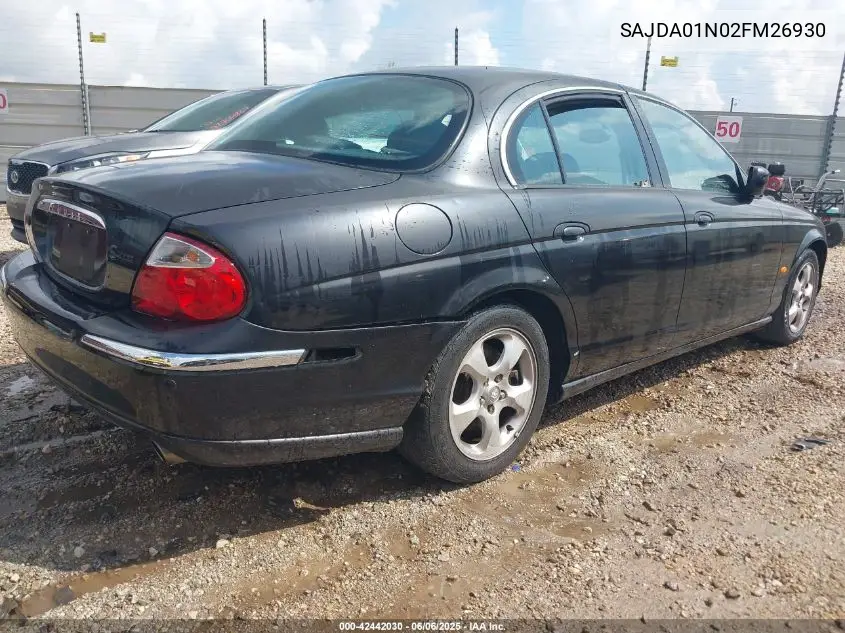 2002 Jaguar S-Type 3.0L V6 VIN: SAJDA01N02FM26930 Lot: 42442030