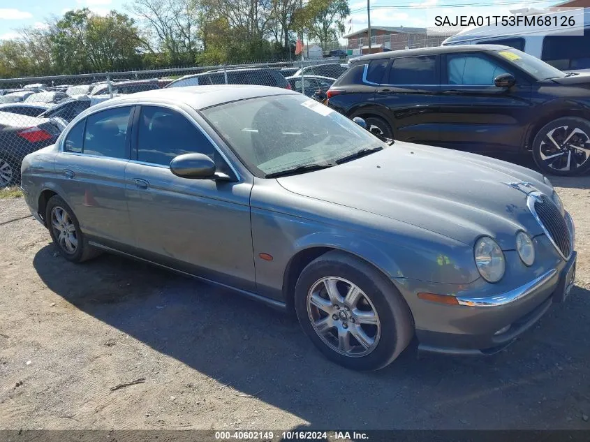 2003 Jaguar S-Type 3.0L V6 VIN: SAJEA01T53FM68126 Lot: 40602149