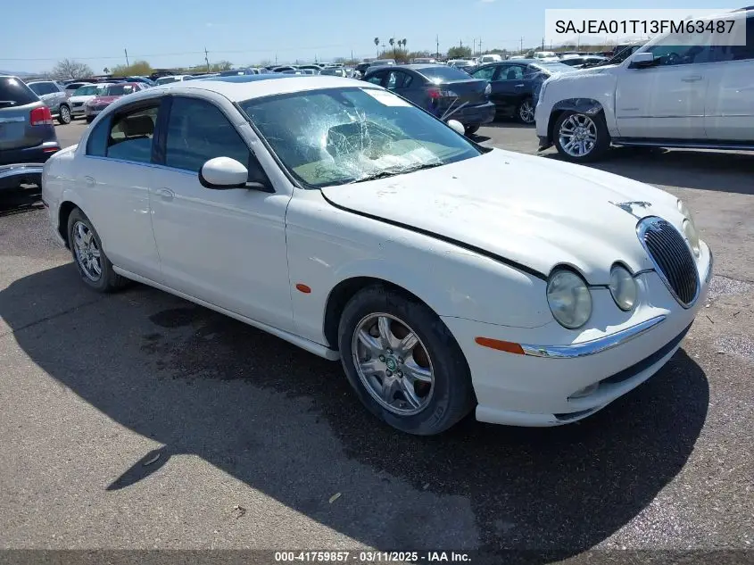2003 Jaguar S-Type 3.0L V6 VIN: SAJEA01T13FM63487 Lot: 41759857