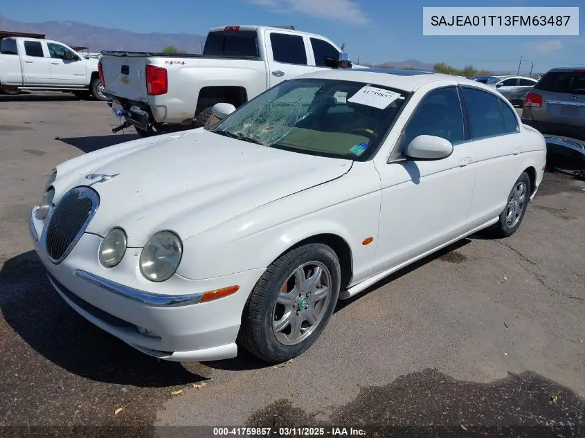 2003 Jaguar S-Type 3.0L V6 VIN: SAJEA01T13FM63487 Lot: 41759857