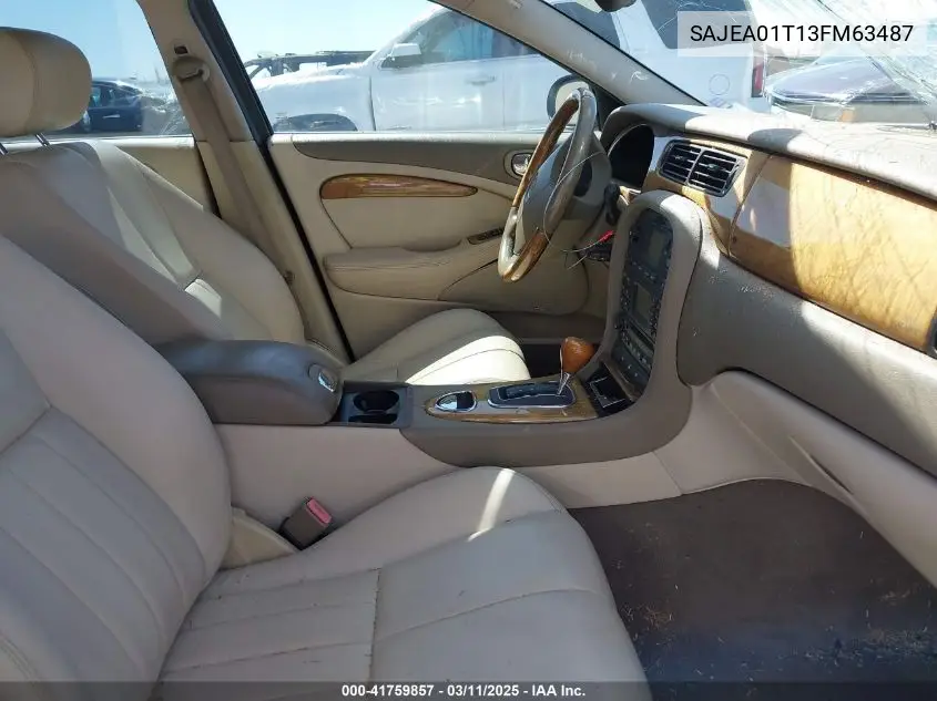 2003 Jaguar S-Type 3.0L V6 VIN: SAJEA01T13FM63487 Lot: 41759857