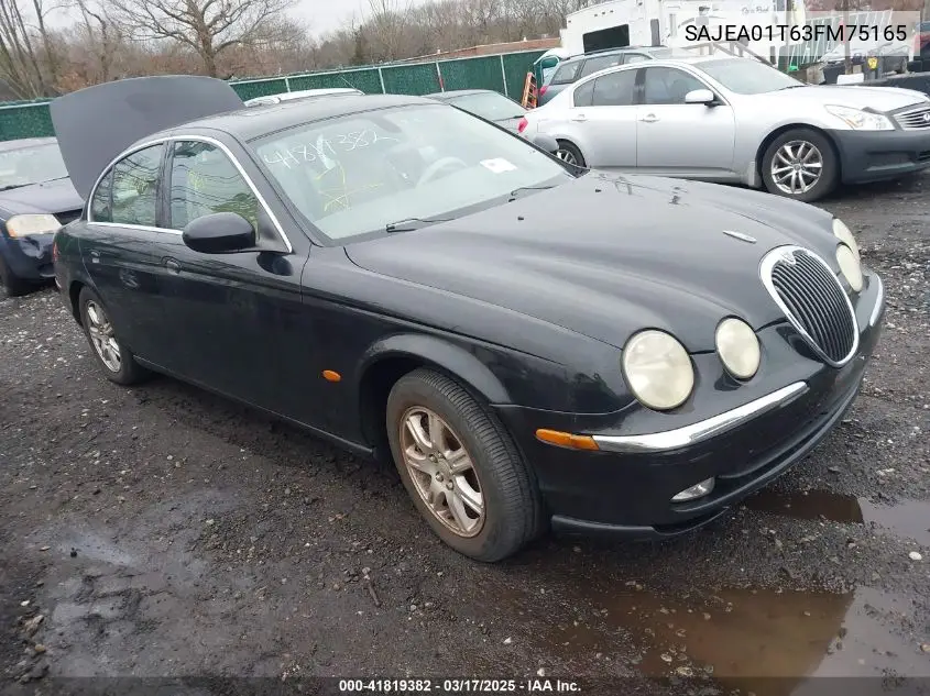 2003 Jaguar S-Type 3.0L V6 VIN: SAJEA01T63FM75165 Lot: 41819382