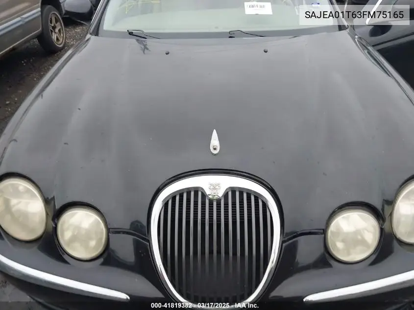 2003 Jaguar S-Type 3.0L V6 VIN: SAJEA01T63FM75165 Lot: 41819382