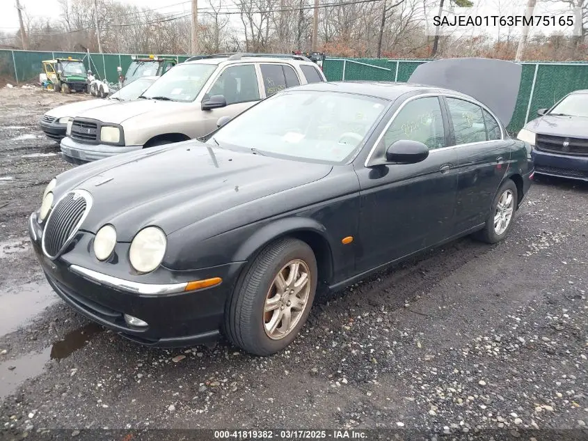 2003 Jaguar S-Type 3.0L V6 VIN: SAJEA01T63FM75165 Lot: 41819382