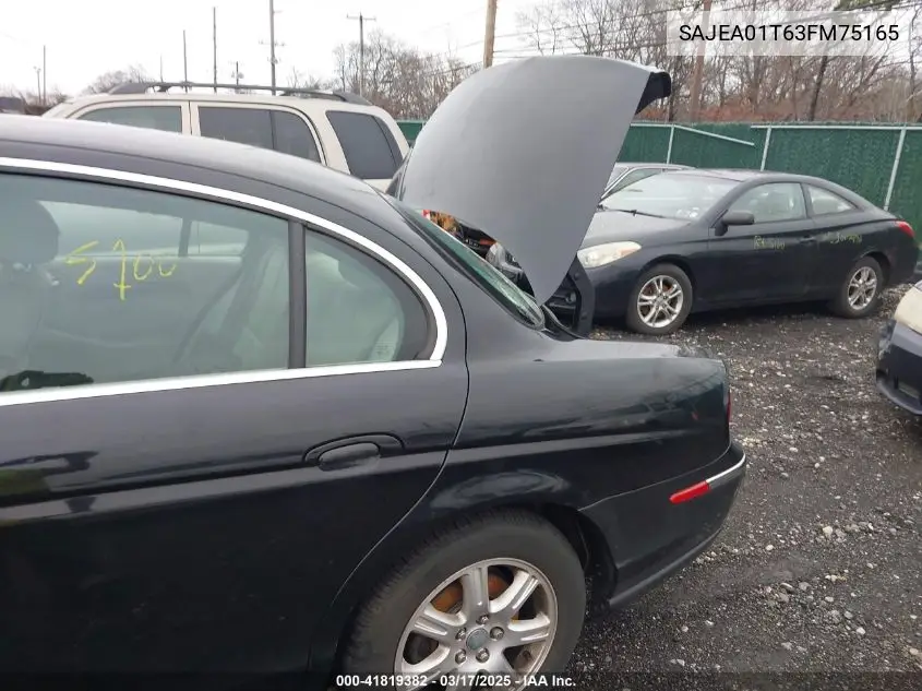 2003 Jaguar S-Type 3.0L V6 VIN: SAJEA01T63FM75165 Lot: 41819382