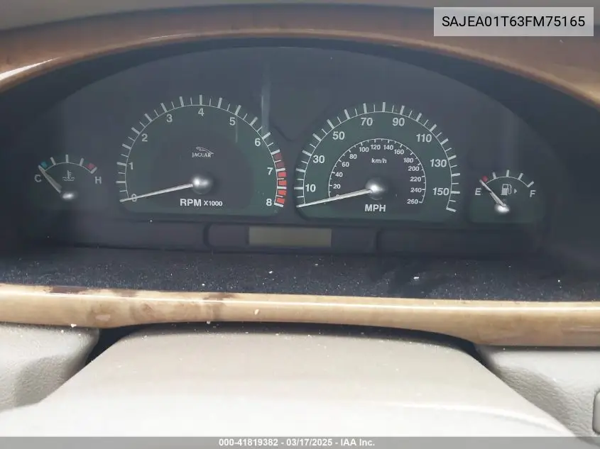 2003 Jaguar S-Type 3.0L V6 VIN: SAJEA01T63FM75165 Lot: 41819382