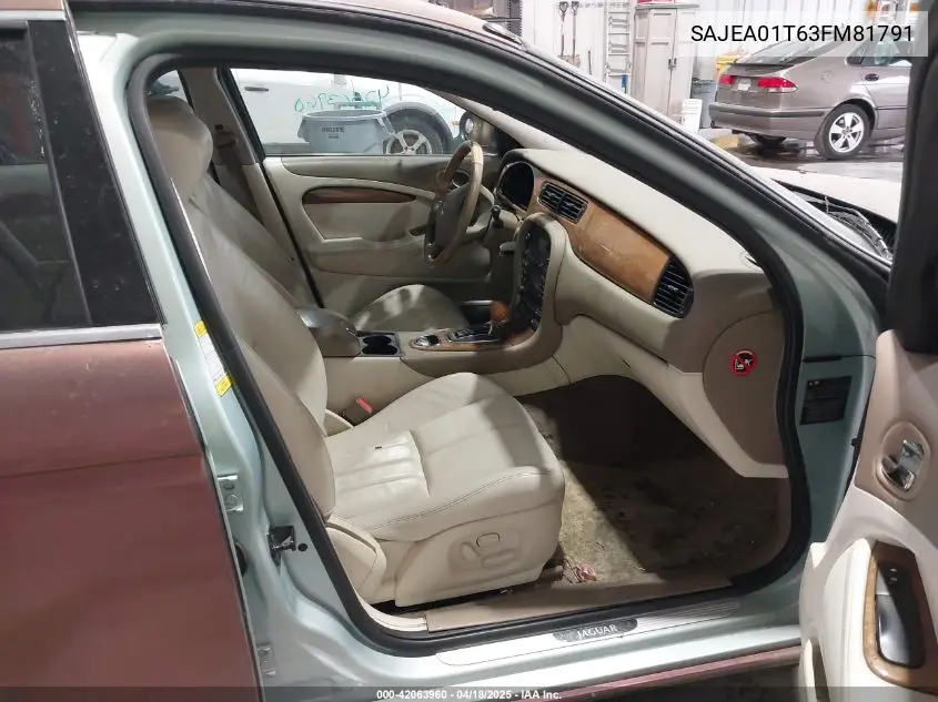 2003 Jaguar S-Type 3.0L V6 VIN: SAJEA01T63FM81791 Lot: 42063960