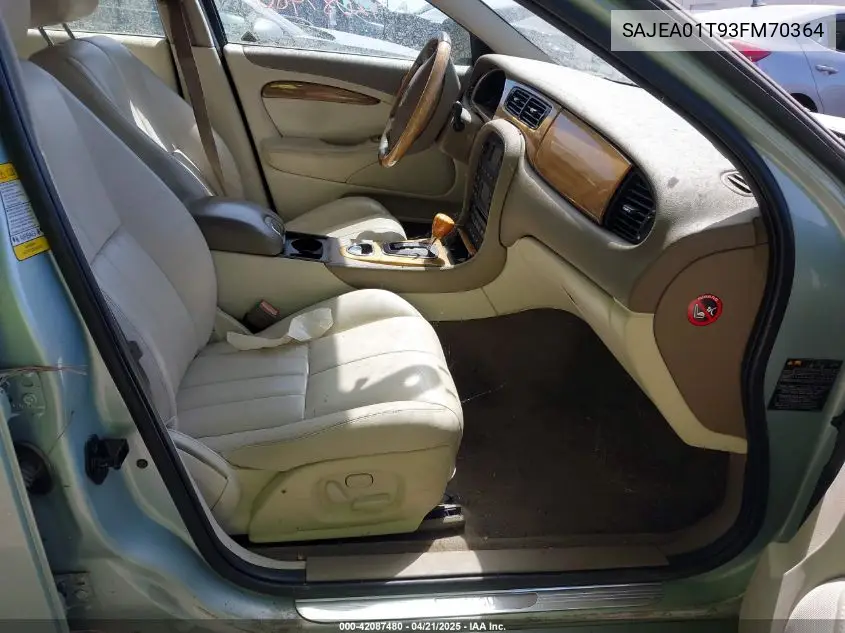 2003 Jaguar S-Type 3.0L V6 VIN: SAJEA01T93FM70364 Lot: 42087480