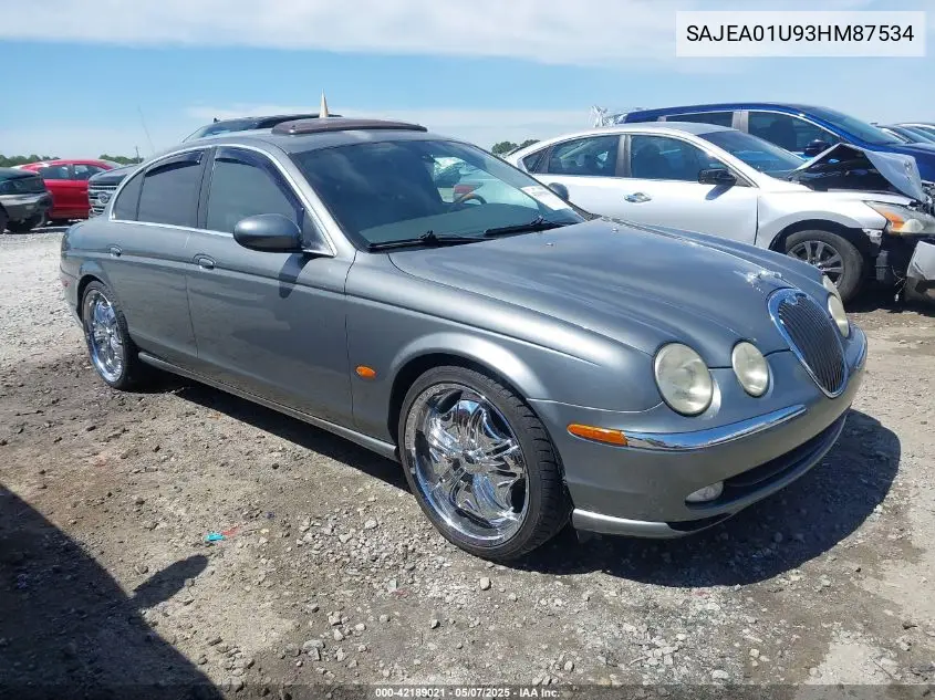 2003 Jaguar S-Type 4.2L V8 VIN: SAJEA01U93HM87534 Lot: 42189021
