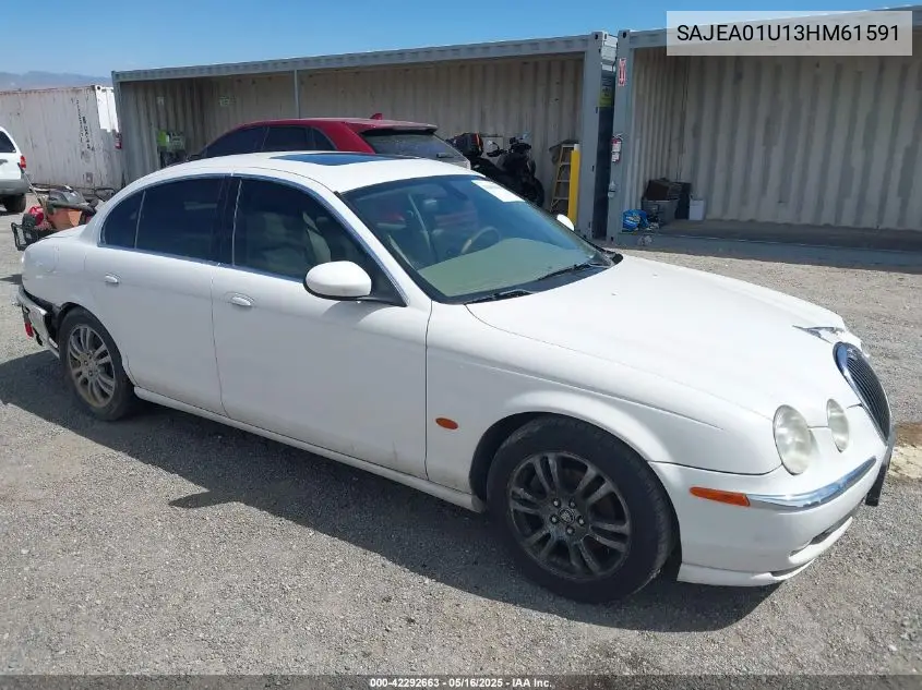 2003 Jaguar S-Type 4.2L V8 VIN: SAJEA01U13HM61591 Lot: 42292663